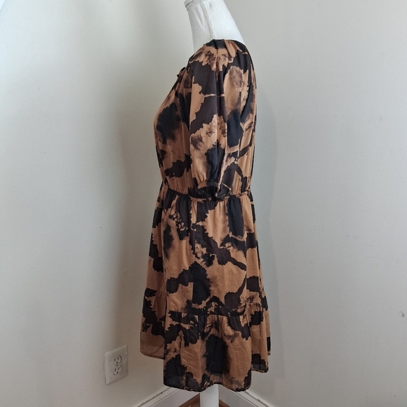 Rails Amabella Tigers Eye Camel And Brown   Short Sleeve Dress Size Medium - Picture 5 of 10